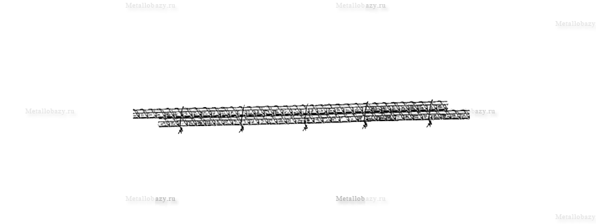 Схема вязки прутков арматуры в нахлёст